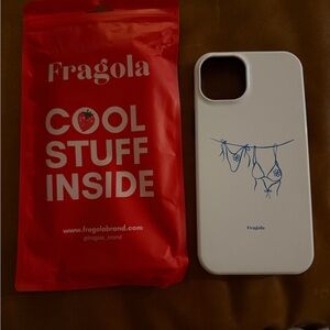 White Phone Case with Blue Design